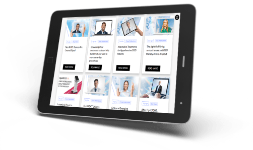 tablet_sim1 1 Tablet displaying the Lumenis resource hub