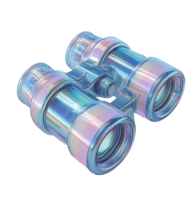 Lumenis vision and innovation - Stylized glass binoculars illustration